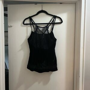 Velour & lace tank